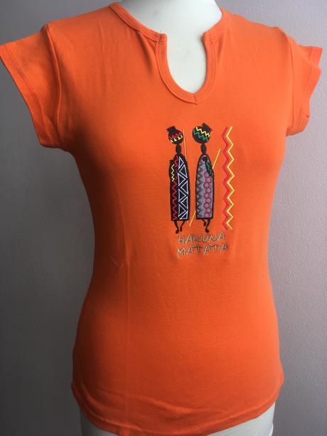 Nenosené tričko z afriky veľ.m-hakuna matata, m