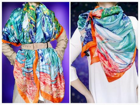 Luxusná hodvábna šatka olejomaľba vincent van gogh,