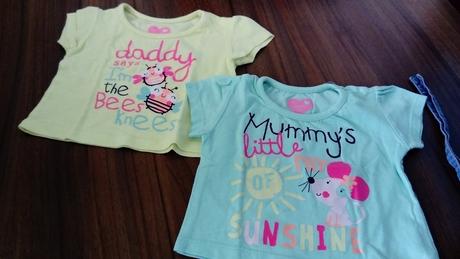 Kraťasky s dievčatkom + tričká s nápisom , next,68