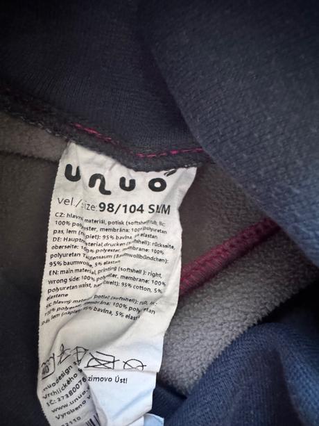 Umuo softshellové nohavice 98/104, unuo,98