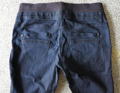 Nohavice/rifle s elast.pásom, aj pre tehotné, c&a,38