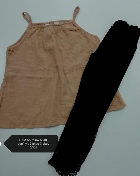 Hnedé mušelinové tričko tielko, h&m,122