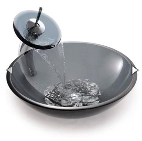 2 ks umývadlo zo skla plus batérie a montážne krúž,