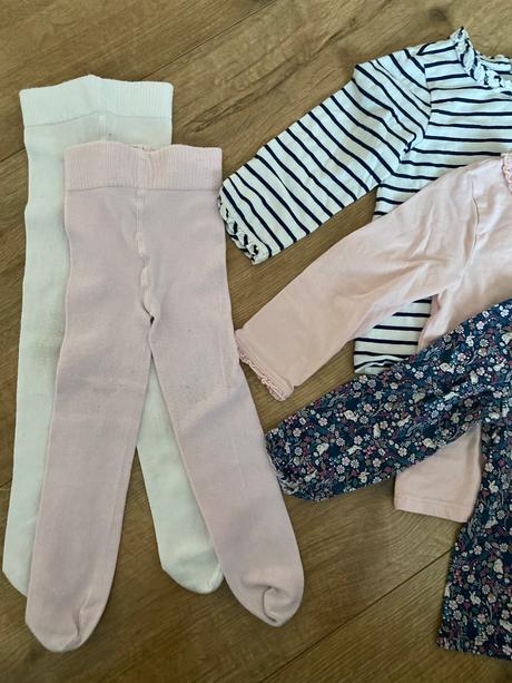 3 pack tričiek + pančuchy hm 92, h&m,92