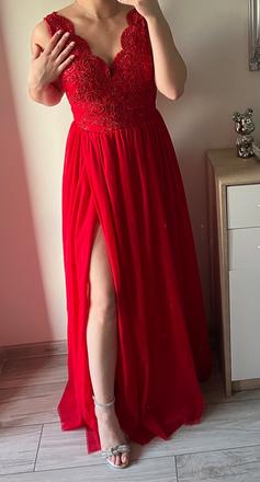 Červené tylové spoločenské šaty aj v xs aj s, m