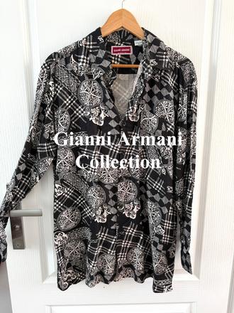 Unikátna vzorovaná vintage košeľa gianni armani xl, armani,xl
