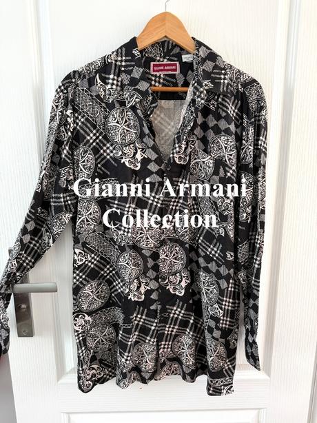 Unikátna vzorovaná vintage košeľa gianni armani xl, armani,xl