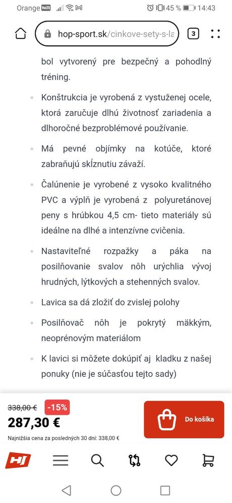 Činkový set s lavičkou,