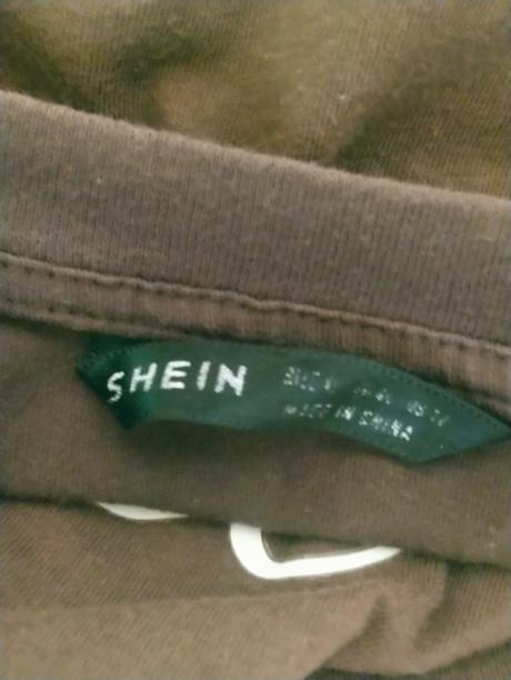 Dámsky hnedý top s motívom, shein, l, l