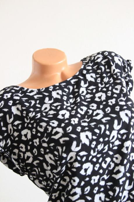 Viskózový čierno biely top, s.oliver, s.oliver,s