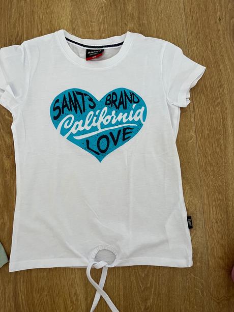 Ziarive biele letne tričko so srdiečkom, s.a.m.,128