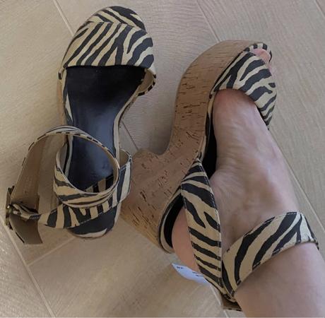 Sandálky na platforme, safari, h&m,35