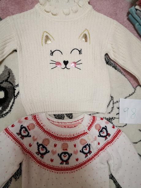 Balík veľkosť 98, 3x sveter, 1x mikina, 4x tepláky, 86–98