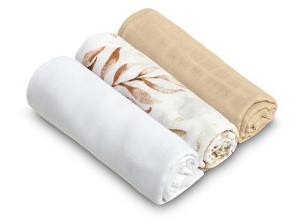 Sensillo mušelínové plienky béžové 70x80 cm, 3ks, 