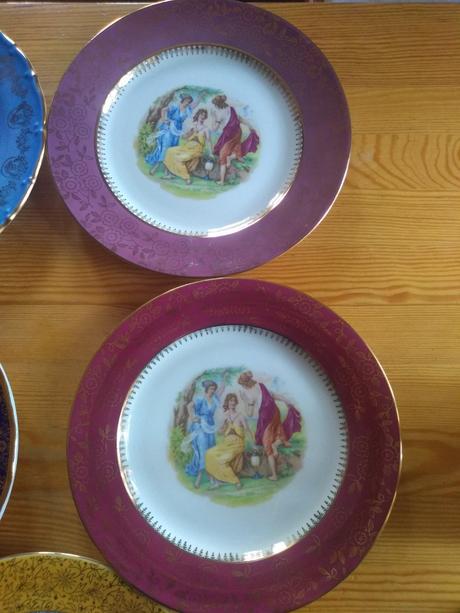 Retro porcelanové taniere  tri gracie 5ks, 