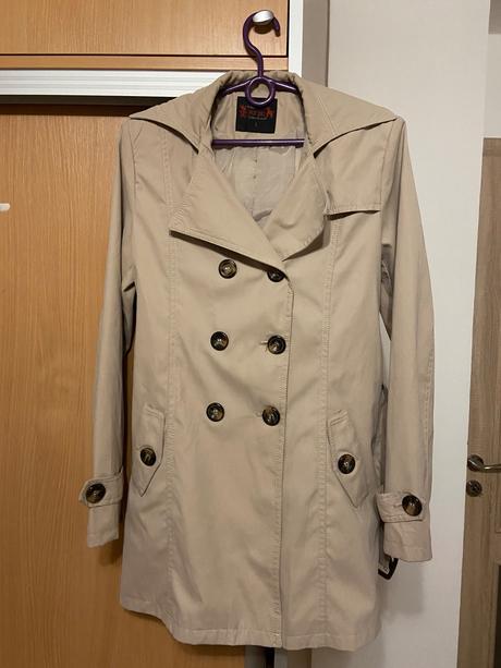 Prechodný béžový kabát, l