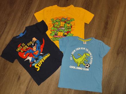 3x tričká s krátkym rukávom, 116