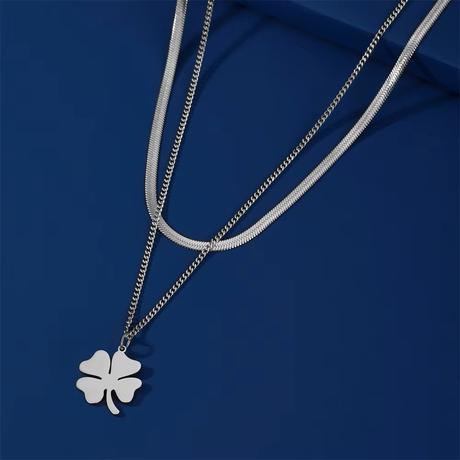 Dvojitá retiazka z chirurgickej ocele so štvorlís,