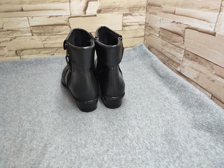 Rieker 37 - dámske kožené členkové čierne topánky, rieker,37
