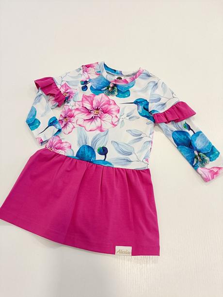 Šaty s kolibríkmi - nové, 104