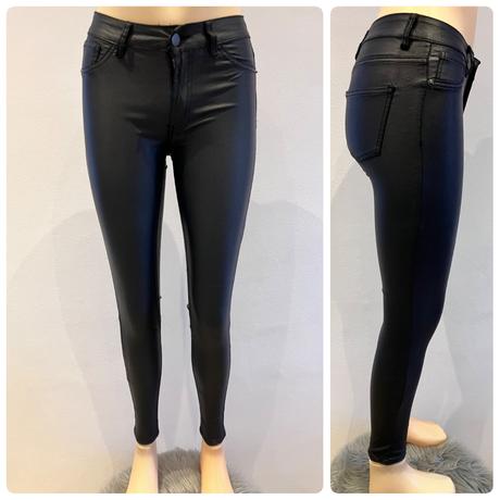 Dámske koženkové nohavice čierne (s), s