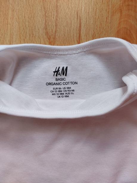 Biele bodyčko č.86 aj č.92, h&m,86 / 92