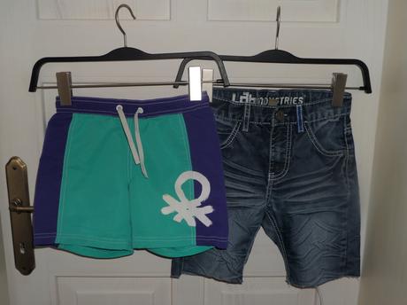 Rifľové kraťasy + šortky-plavky, 122