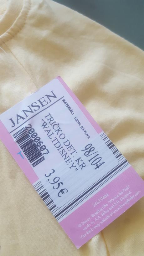 Tričko s visačkou, disney,104