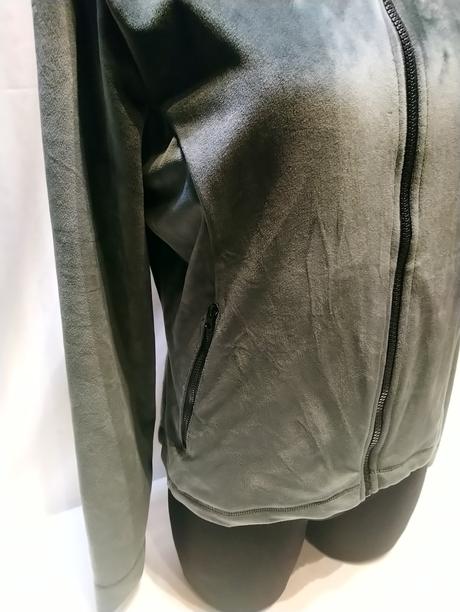 Dámska sivo zelená zamatová mikina, italy, xl