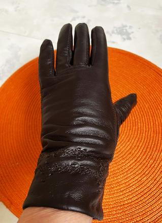 Zateplené kožené rukavice, l