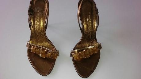 Sandalky zlatej farby 36, 36