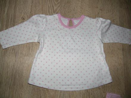 Tričko s ružovými bodkami - super stav, f&f,68