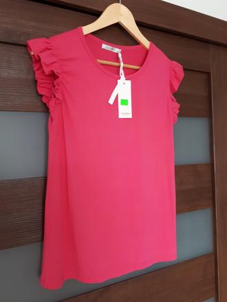 Rúžové tričko s volánmi, m