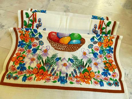 Veľkonočný ľanový obrus / štóla, 