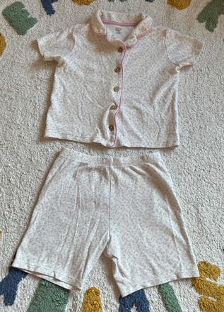 2x biele kvetované bavlnené pyžamo, f&f, 98, f&f,98