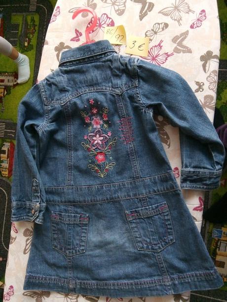 Vyšívané riflové šaty veľ. 86/92, 92