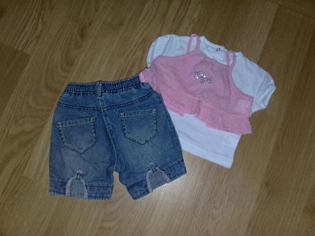 Nádherné dvojdielne tričko a riflíky, 68