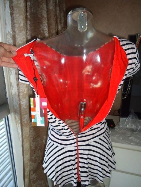 Peplum námornícky top tričko zn. breál, m