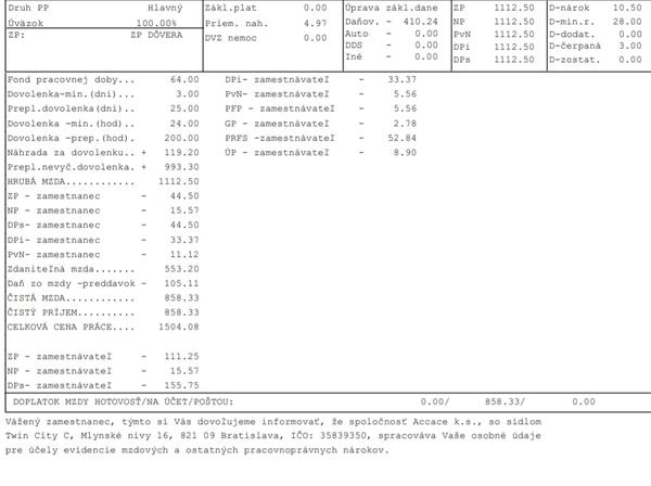 Je vypočítaná moja mzda správne?