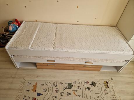 Detská výsuvná posteľ, šírka (cm): 90,dĺžka (cm): 200