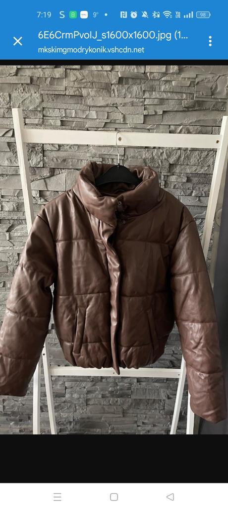 Koženkova bunda s poštou s/m, primark,m