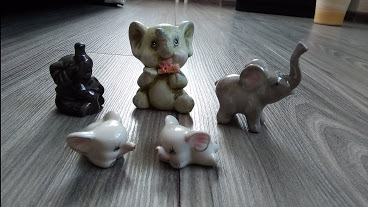 Porcelánové sloníky-5 kusov, 