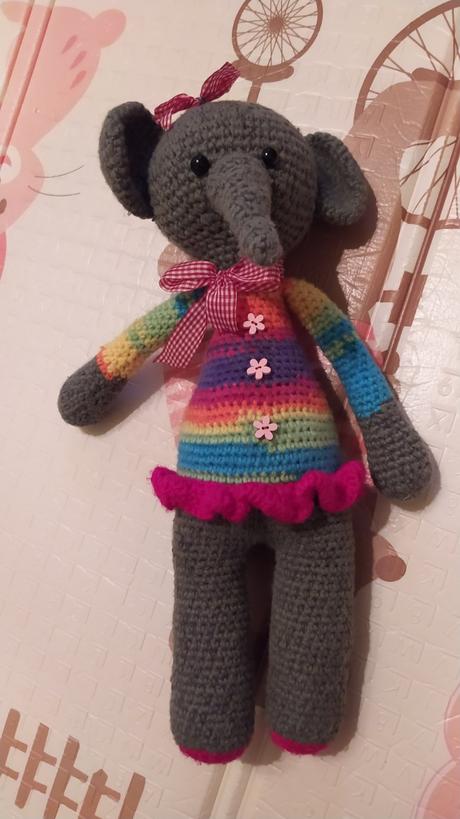 Handmade hackovany slonik, 