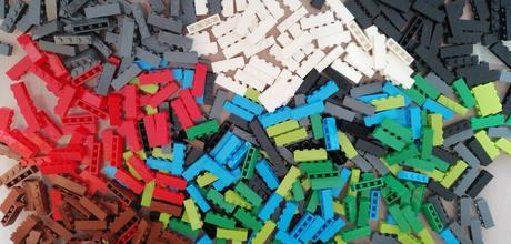 20ks stavebné kocky 1x4,