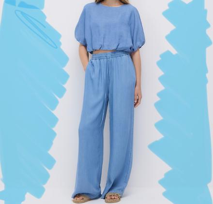 Novy crop top balonovy lyocell, reserved,40 / l