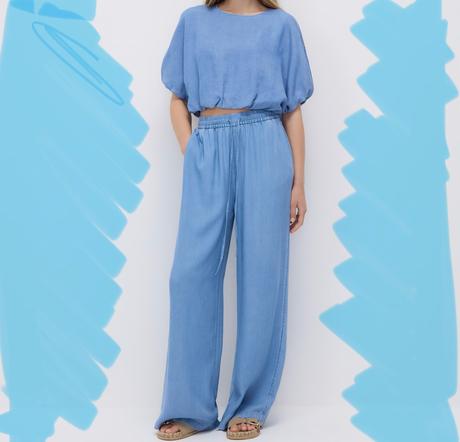 Novy crop top balonovy lyocell, reserved,40 / l