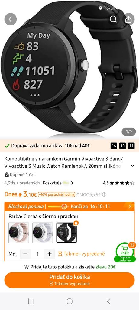 Sikikonovy remienok pre hodinky, 