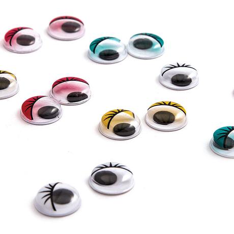 Oči nalepovacie 10 mm farebné, 