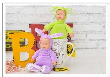 Reborn silikonova babika - plysovy zajko vel.35 cm,