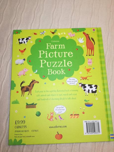 Usborne farm picture puzzle book hb,